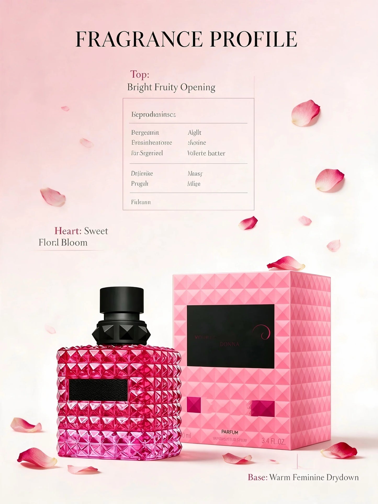 Women Eau de Parfum Perfume 100ml 3.4 fl.oz Luxury Sweet Floral Fruity Fragrance Long Lasting Feminine Signature Scent Elegant Romantic Aroma Date Night Party Wear Fall Fashion Back to School Halloween Thanksgiving Christmas