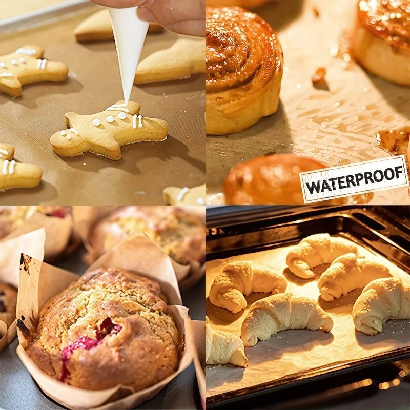 Parchment Paper Roll Non-stick Baking Bread Cake Cookie Egg Dart Paper Sheets For Cooking Grilling Steaming Baking Air Fryer
