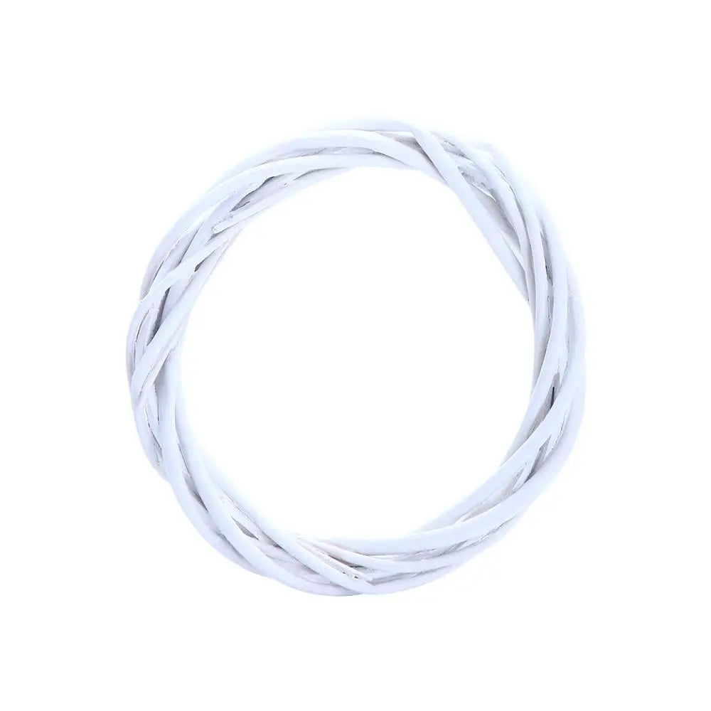 Xmas DIY Craft Ornament Vine Hanging Blank White Garland Rattan Ring Wicker Wreath Christmas Decoration