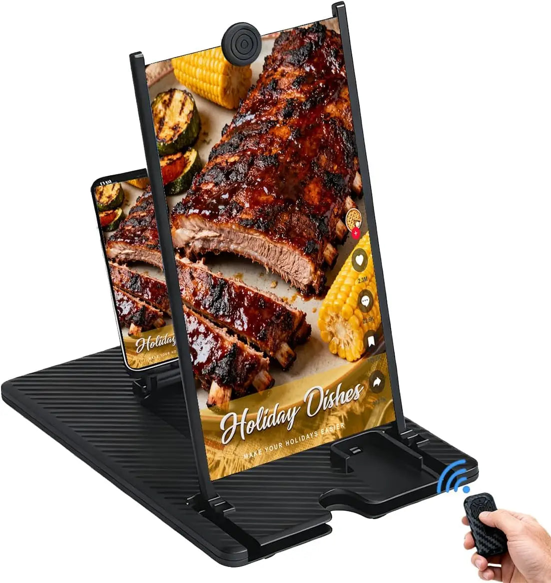 12"/14" 3D HD Screen Magnifier with Bluetooth Remote  Universal Phone Stand for Movies & Gaming  Portable Foldable Design