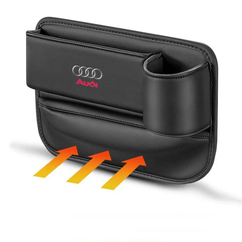 For Audi A3 A4 A5 A6 A7 A8 Q3 Q5 Q7 Q8 RS4 RS5 S3 S4 S5 TT Car Seat Crevice Storage Box Seat Gap Slot With Cup Holder Organizer