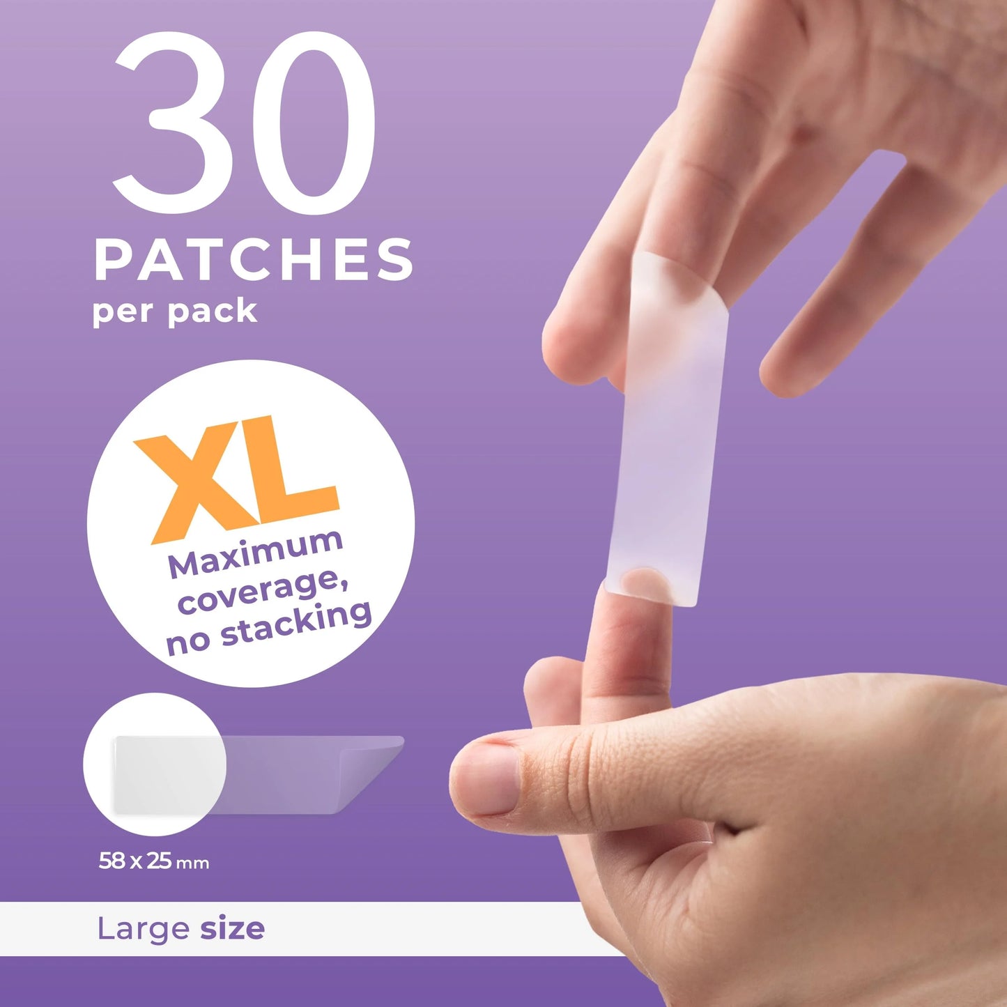 30 XL Acne Patches, Suitable for Day and Night Skin Care, Waterproof, Invisible and Comfortable Fit, for Treating Acne/Pimples