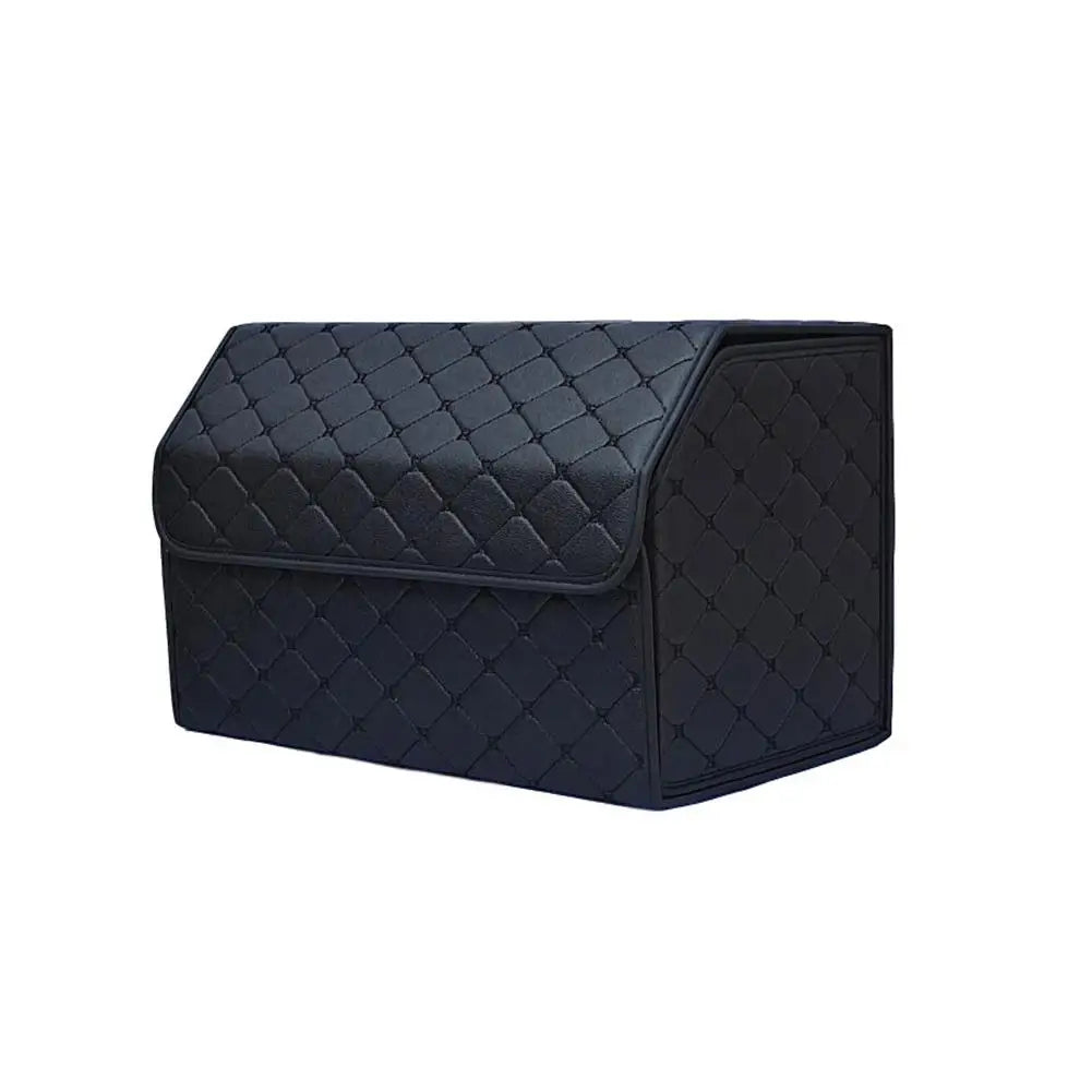 PU Leather Car Trunk Organizer Collapsible Storage Box with Lid Foldable Container Bag Universal Auto Interior Accessories