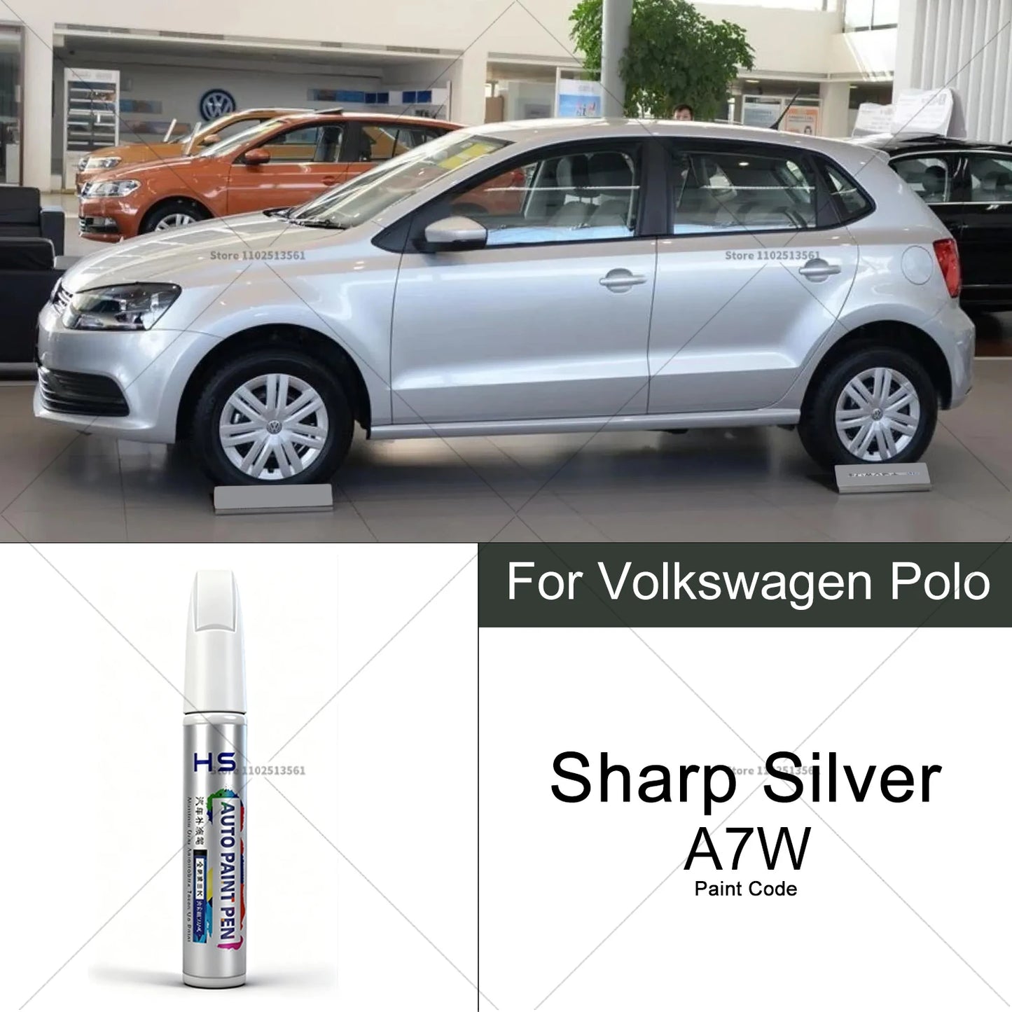 Car Paint Repair Pen For Volkswagen Polo Touch Up Scratch Remover DIY Auto Accessories Orange White LC9A Red LS3M Silver A7W