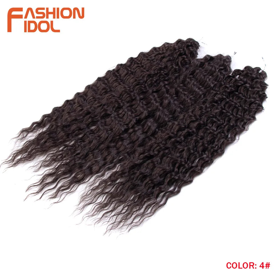 LOVE ME 22 Inch 300g/3pcs Ariel Curl Hair Water Wave Twist Crochet Hair Synthetic Ombre Rainbow Color Braiding Hair Extensions