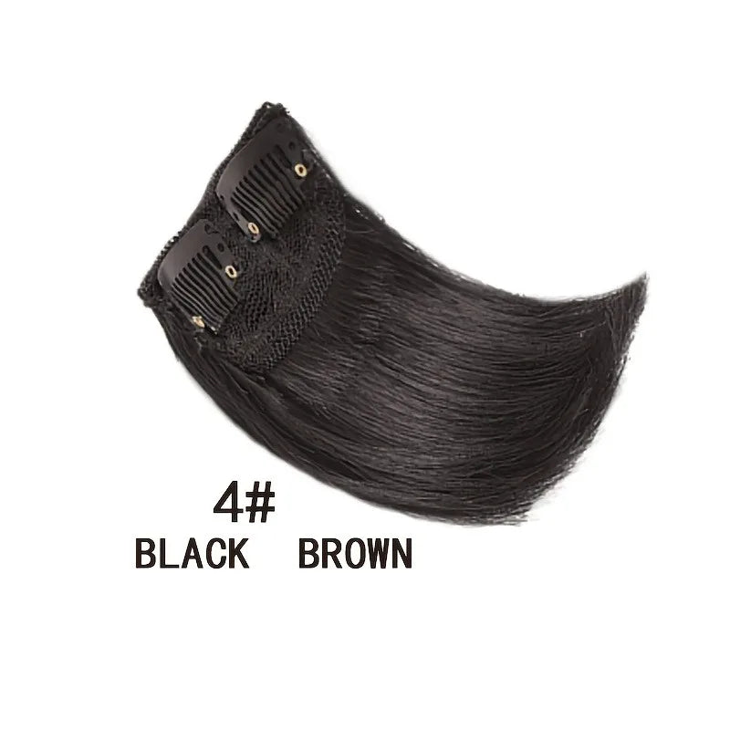 Synthetic 10cm Clip In Hair Extensions Short Straight Topper Invisible Seamless Side Cover Hairpiece Natural Volume Easy Wear