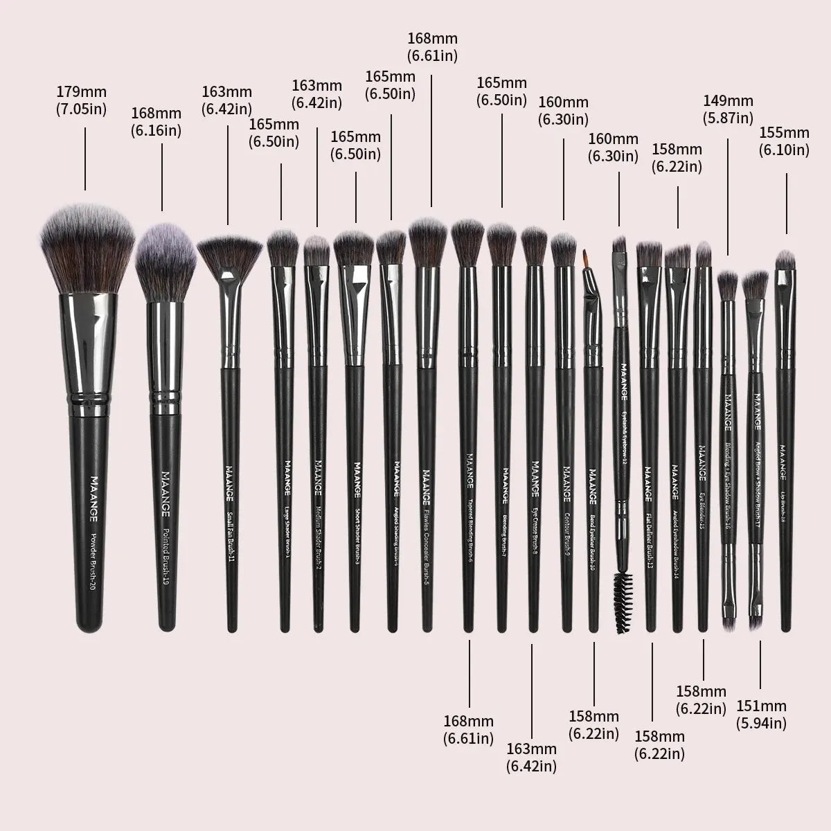 MAANGE 20PCS Pro Brush Set with Box