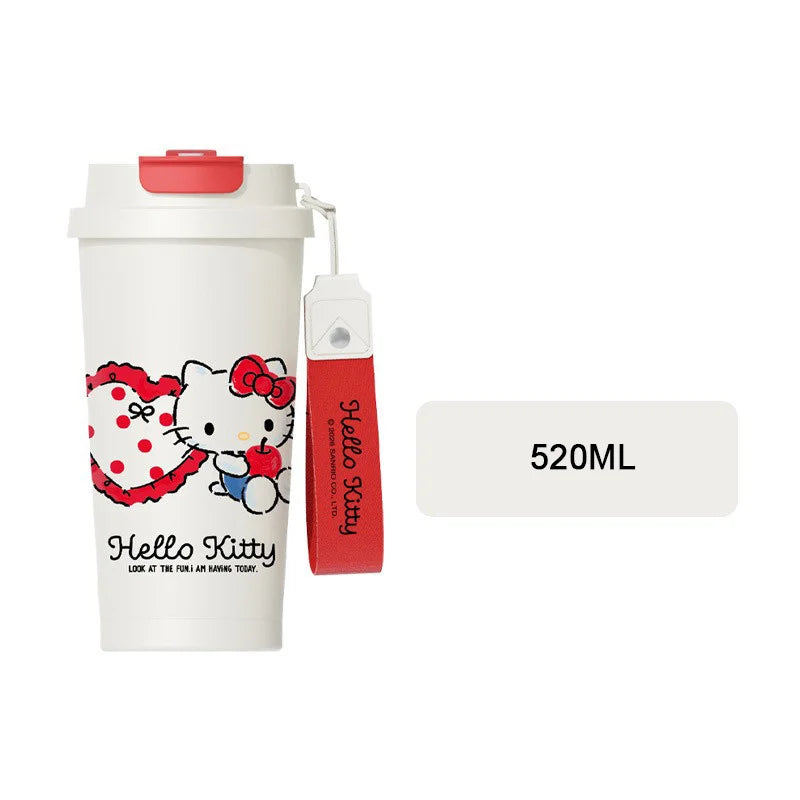 X&W Cartoon Insulated Cup HelloKitty Red Apple Series Thermal Mug Keep Hot＆Cold Water Cup Portable Outdoor Travel/Camp Drinkware