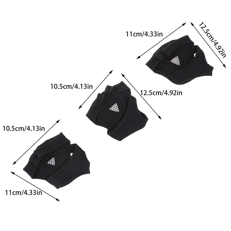 1 Pair Hand Wrist Palm Protector Gloves Gym Fitness Heavy Glove Gloves Half Non-Slip Wrist Finger Weightlifting Sport Support