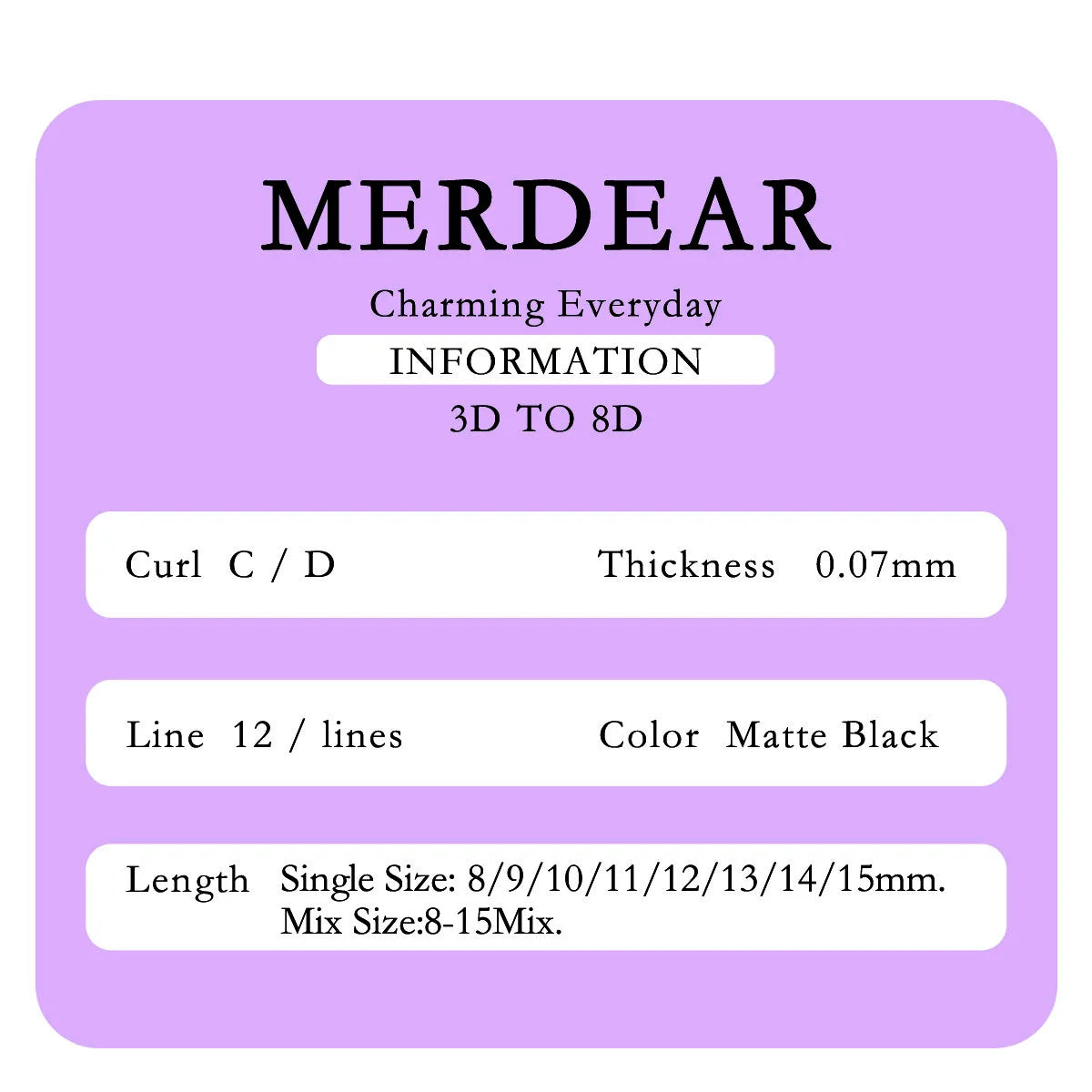 Merrdear W-Shape 5D W Eyelash Extensions 0.07mm/0.10mm Light Dense False Lashes for Beauty Makeup Salons