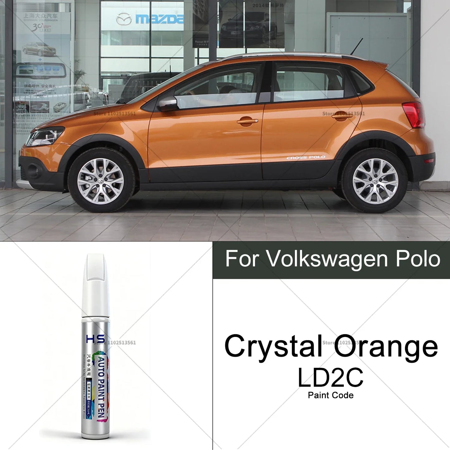 Car Paint Repair Pen For Volkswagen Polo Touch Up Scratch Remover DIY Auto Accessories Orange White LC9A Red LS3M Silver A7W