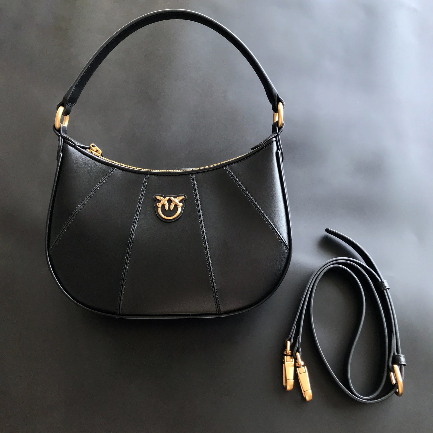 2026 Luxury Pinko‑Inspired Swallow Bowling Bag Top Grain Leather Women’s Minimalist High Quality Handbag