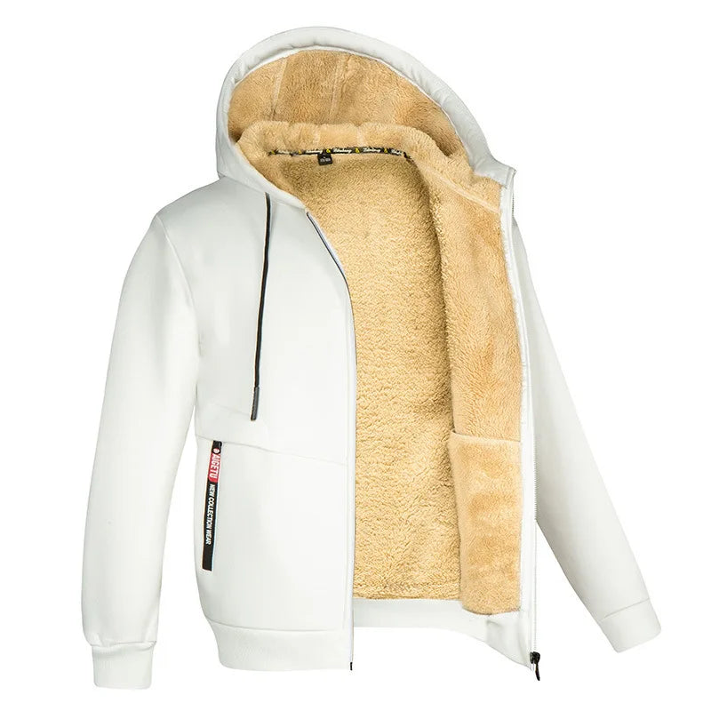 Men's Jacket Winter Camouflage Fleece Thicken Hooded Jackets Male Long Sleeve Coat Casual Zip Up Hoodies Streetwear Men's Coats