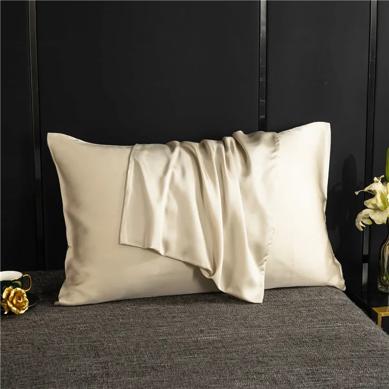 Natural Mulberry Silk Pillowcase Solid Color Envelope Pillow Case Bedding Sleeping Pillow Cover 50X70 Pillow Case Cover