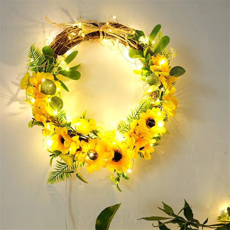 Green Leaf String Lights 5/10M Artificial Ivy Vine Fairy Light Wedding Party Decoration Christmas Home Decor Wall Plant