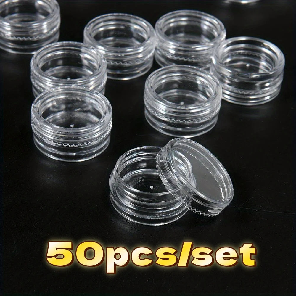 50/100/200pcs 5g Transparent Cosmetic Bottles Containers Pot Sample Clear Cream Jar for Nail Arts Small Clear Can Tin for Balm