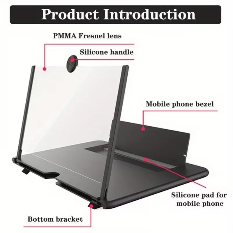 1pc Phone Screen Amplifier | HD Portable Movie Viewer with Drawer Storage for Videos & Games
