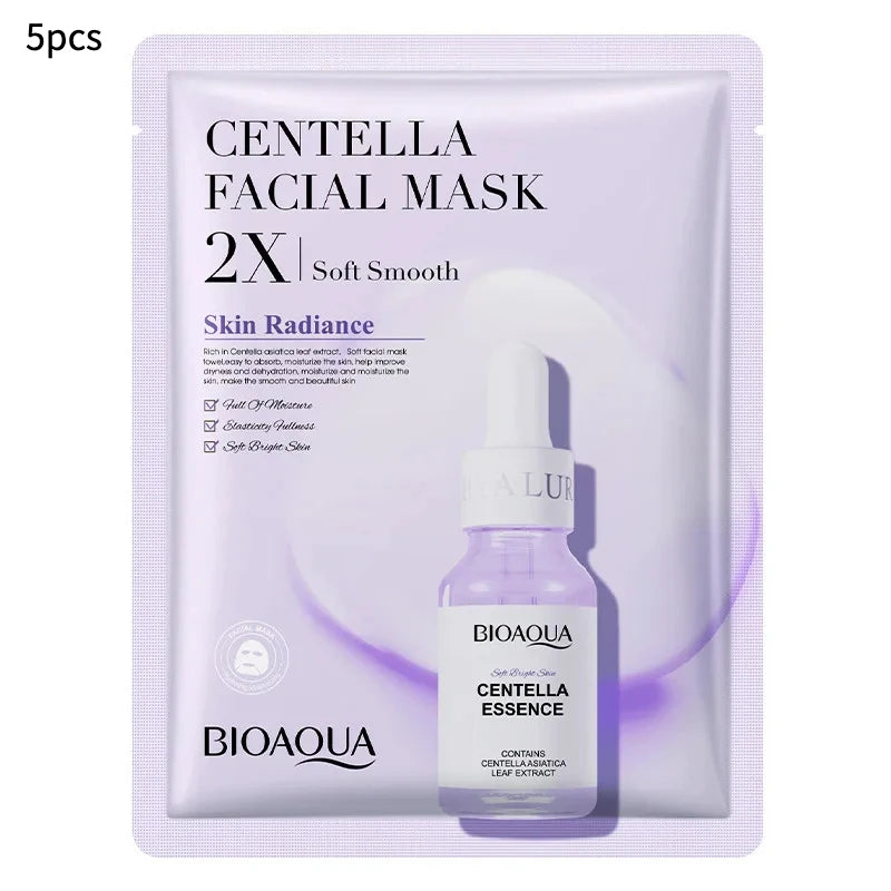 20pcs/5pcs Centella Collagen Face Mask VC Moisturizing Refreshing Sheet Masks Hyaluronic Acid  Facial Mask Skin Care Products