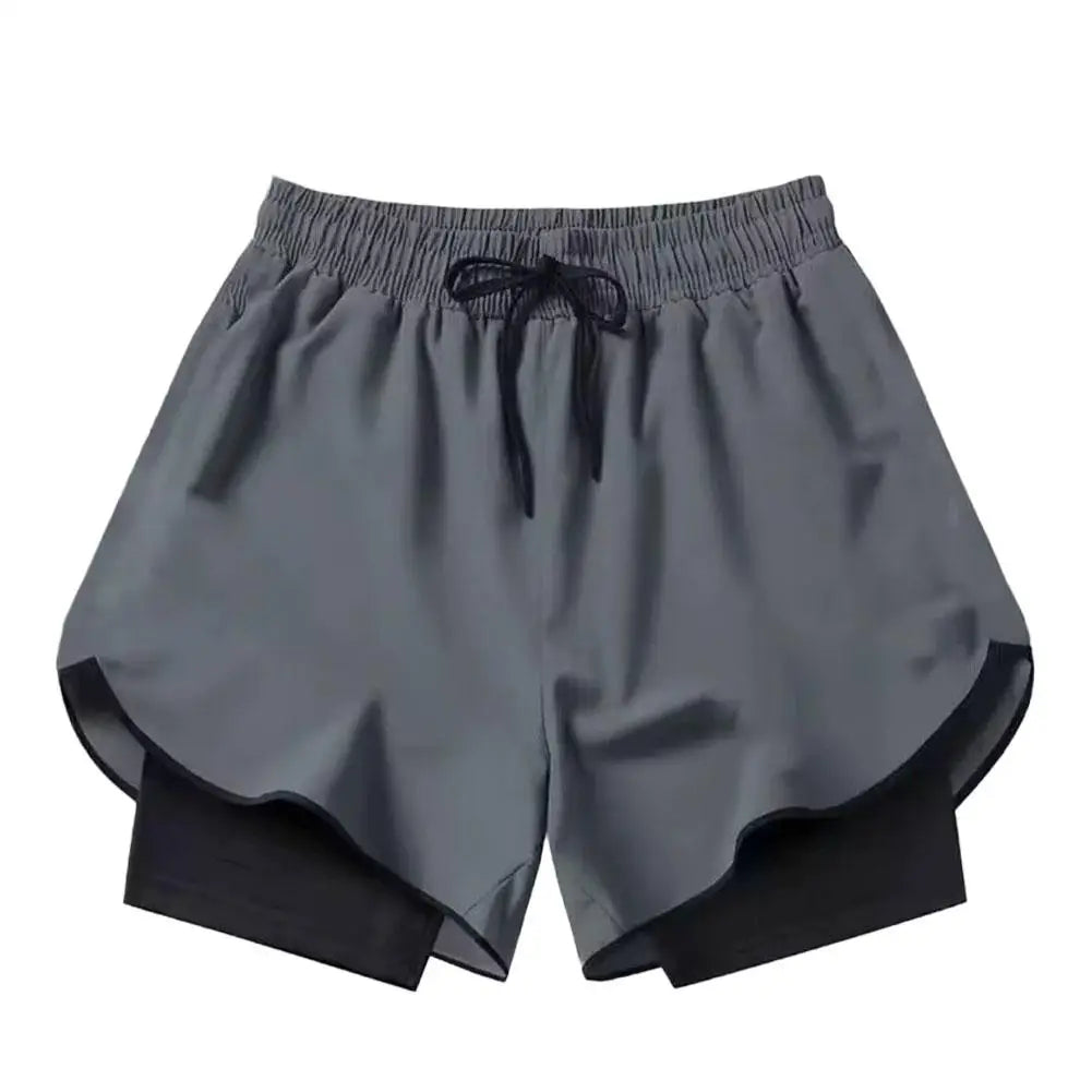 Women's Gym Workout Running 2 in 1 Shorts Summer Athletic Quick Dry Dual-Layered Shorts with Phone Pocket Towel Loop Activewear