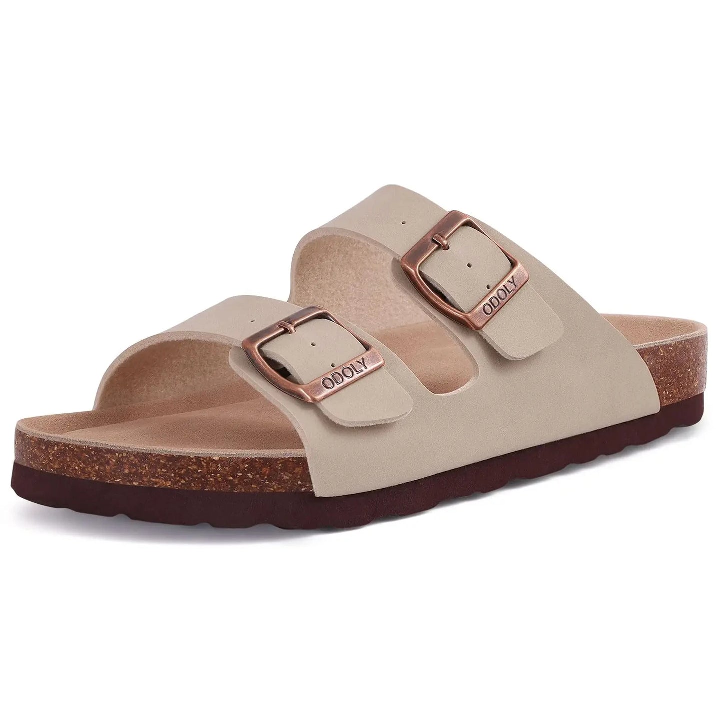 Asgard Women Cork Sole Clogs Slippers Fashion Cow Suede Flat Mules With Adjustable Buckle Men Leather Potato Shoes Beach Sandals