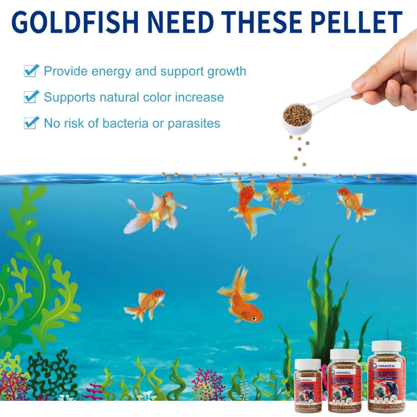 1MM Floating Goldfish Food Pellets Koi Pond Fish Growth Natural Color Enhancing Krill Spirulina Clear Water Formula Daily Diet