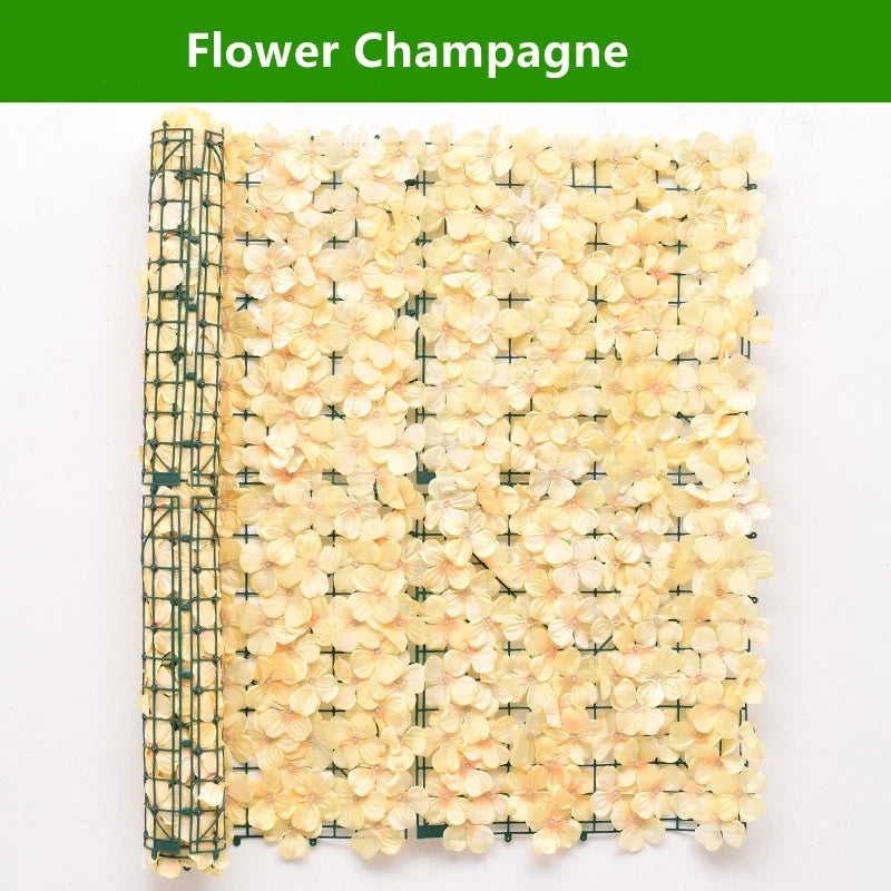 Artificial Flower Wall Panels 2x0.5m Flower Garden Fence Floral Hedge Wall Panels for Wedding Backdrop Garden Balcony Decor