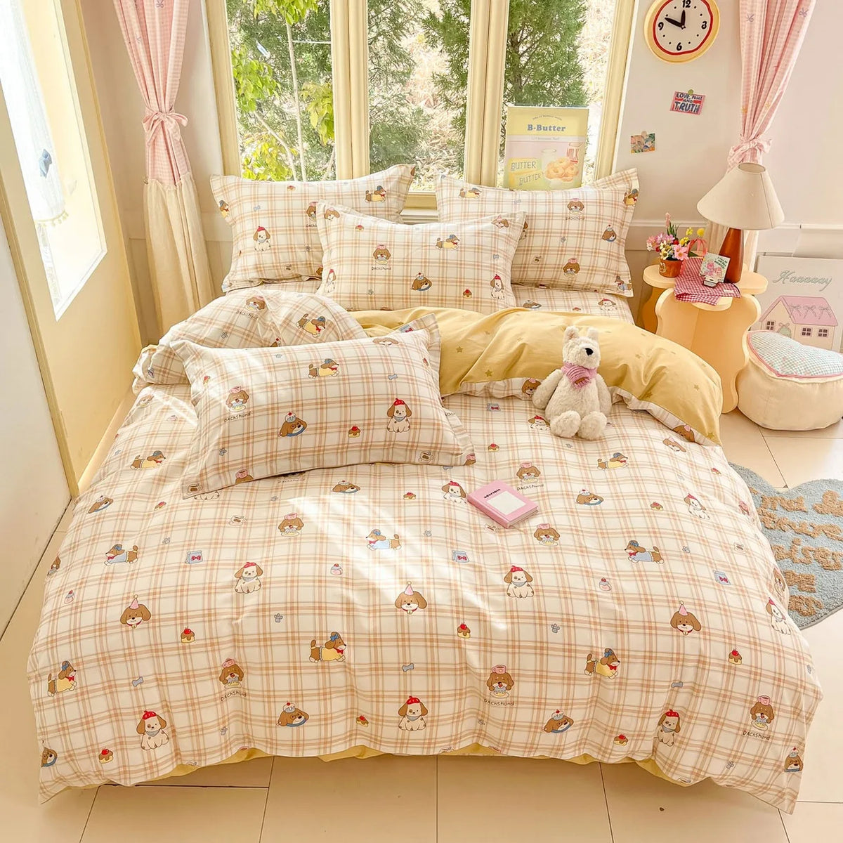 High Quality 100% Cotton Floral Duvet Cover Set Soft Breathable Queen King Bedding Set with Quilt Cover Fitted Sheet Pillowcases