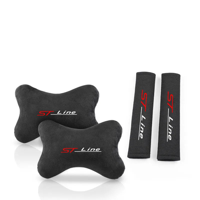 For ST LINE  Mk2 Mk3 Mk4 2 3 4 ST  Car Headrest Neck Support Seat Soft Neck Pillow Auto Accessories