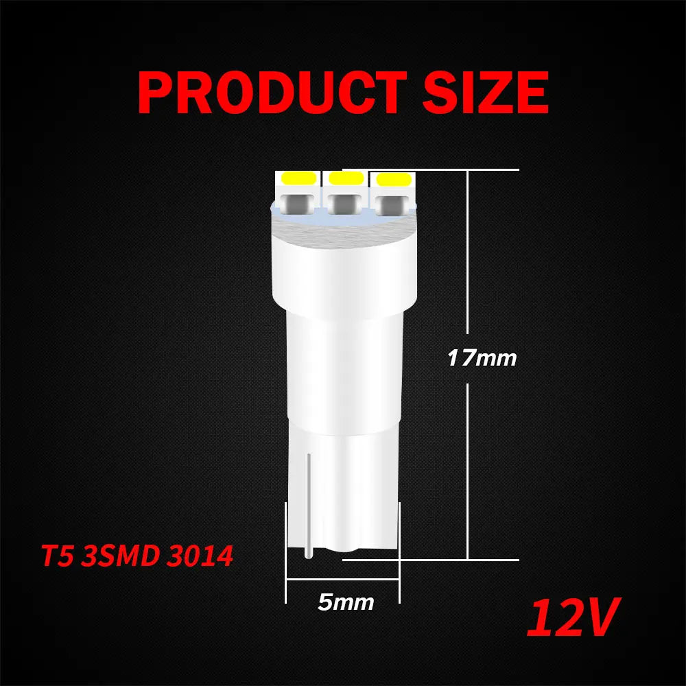 KEIN 10PCS 12V 24V T3 T4.2 T4.7 T5 B8.5D B8.4 B8.4D B8.3 B8.5 T4 509T bX8.4d W3W Led Bulb Instrument Dashboard Car Truck Light