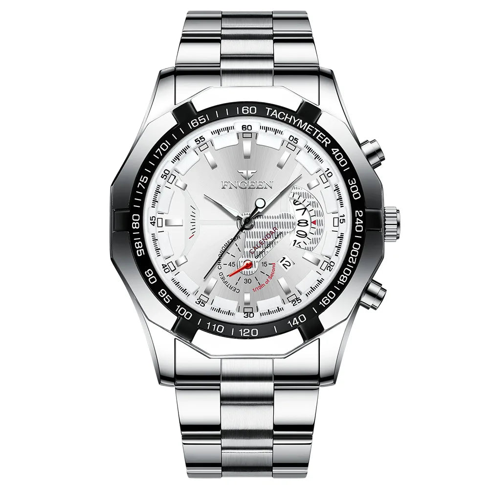 BINBOND Luxury Quartz Wristwatches For Men Luminous Waterproof Auto Date Men's Watch Stainless Steel Reloj Free Ship