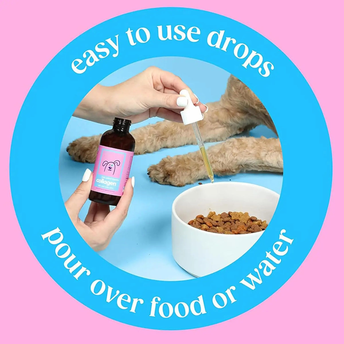 30ml Liquid Collagen for Dogs Skin Coat Supplement Premium Grass-fed Collagen for Dogs Biotin Vitamin C Hyaluronic Acid