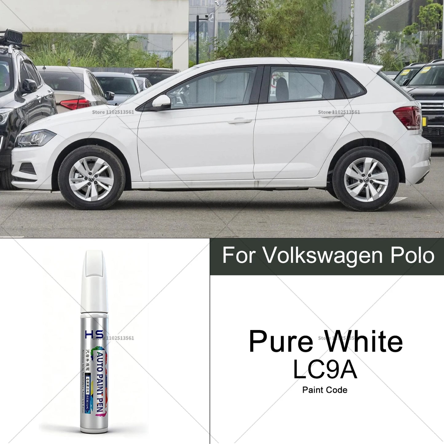 Car Paint Repair Pen For Volkswagen Polo Touch Up Scratch Remover DIY Auto Accessories Orange White LC9A Red LS3M Silver A7W