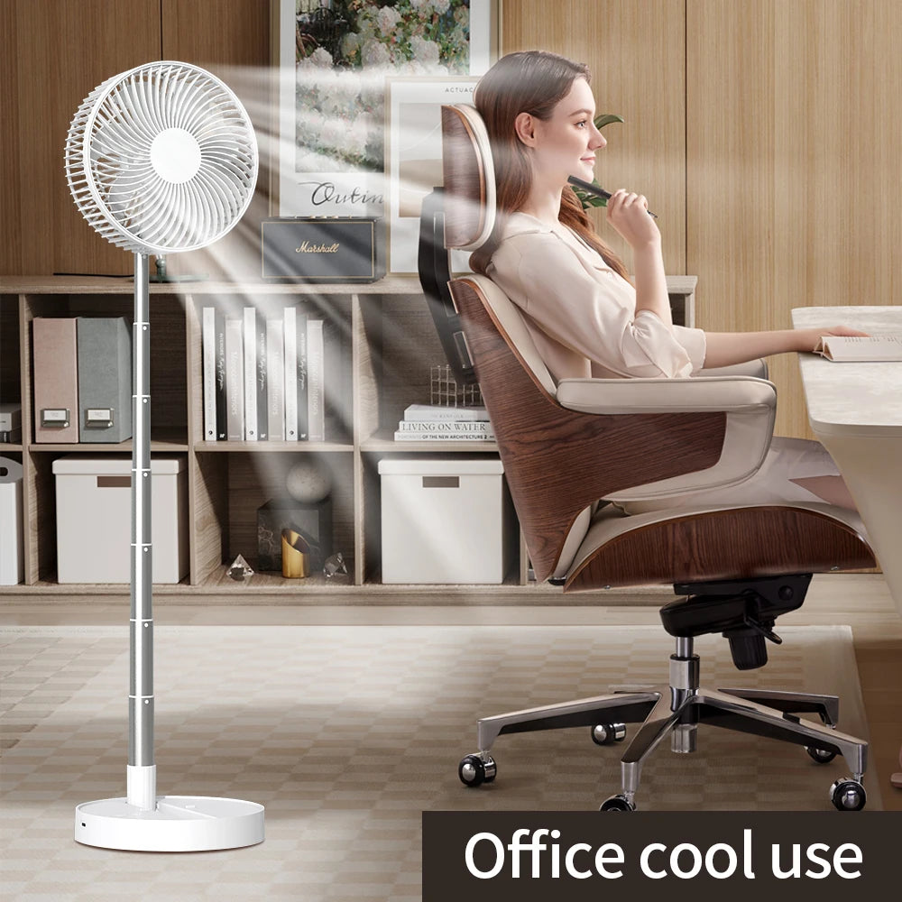 USB Foldable Portable Fan with 8inch 4 Speeds ＆ Timing, Battery Operated Mini Floor Fan for Bedroom, Indoor or Outdoor,Table Fan