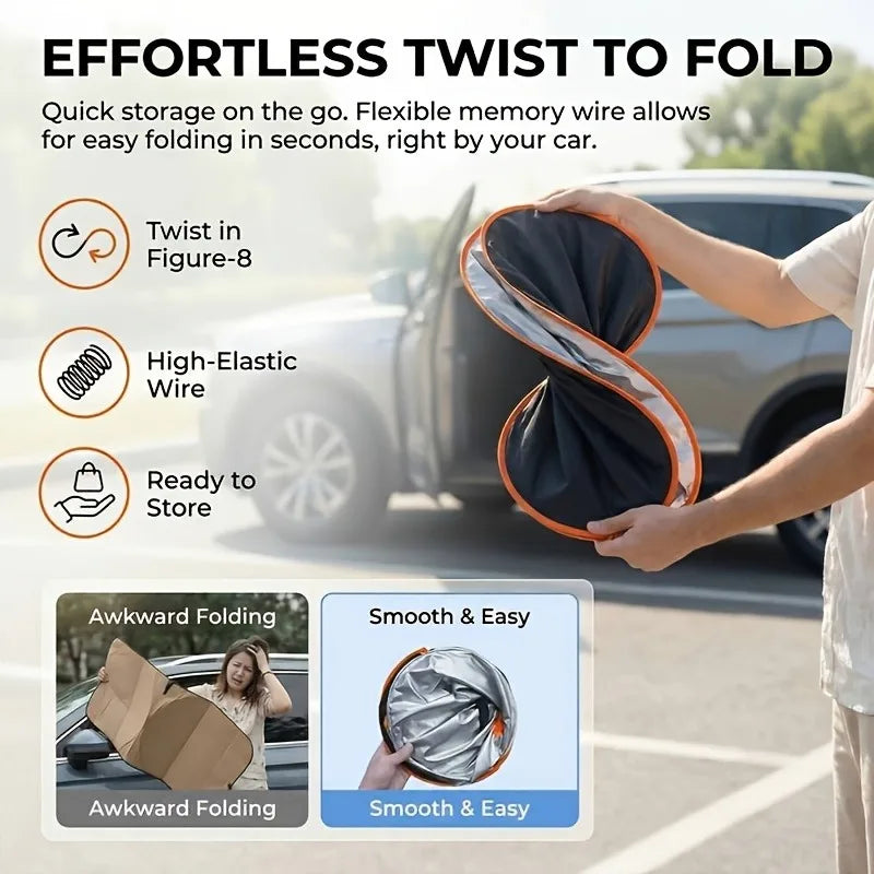Car front windshield shade, protect the interior of the car, effectively block the sun, suitable for cars, SUVs
