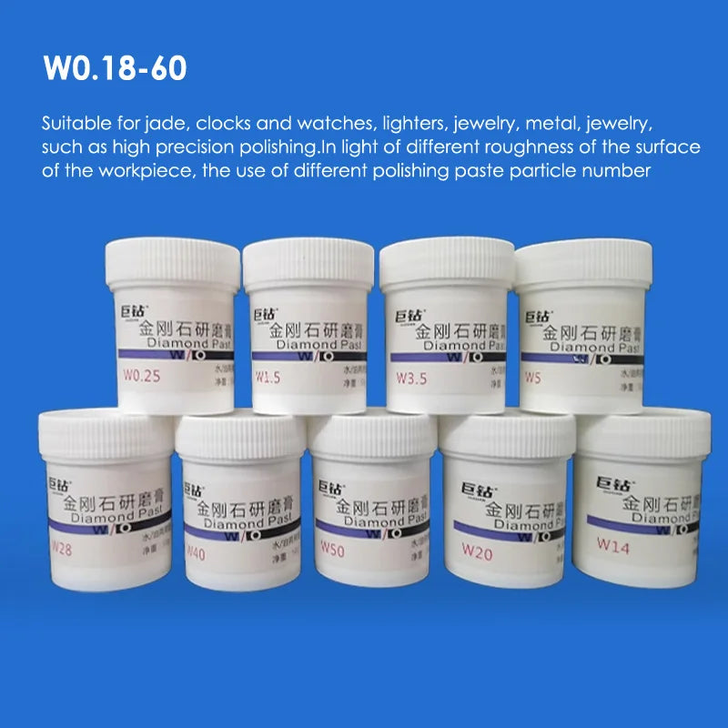50g W0.18-60 Diamond Paste Compound Mold Die Mirror Polishing Lapping Syringes Micron Glass Jade Jewelry Metal Buffing Grinding