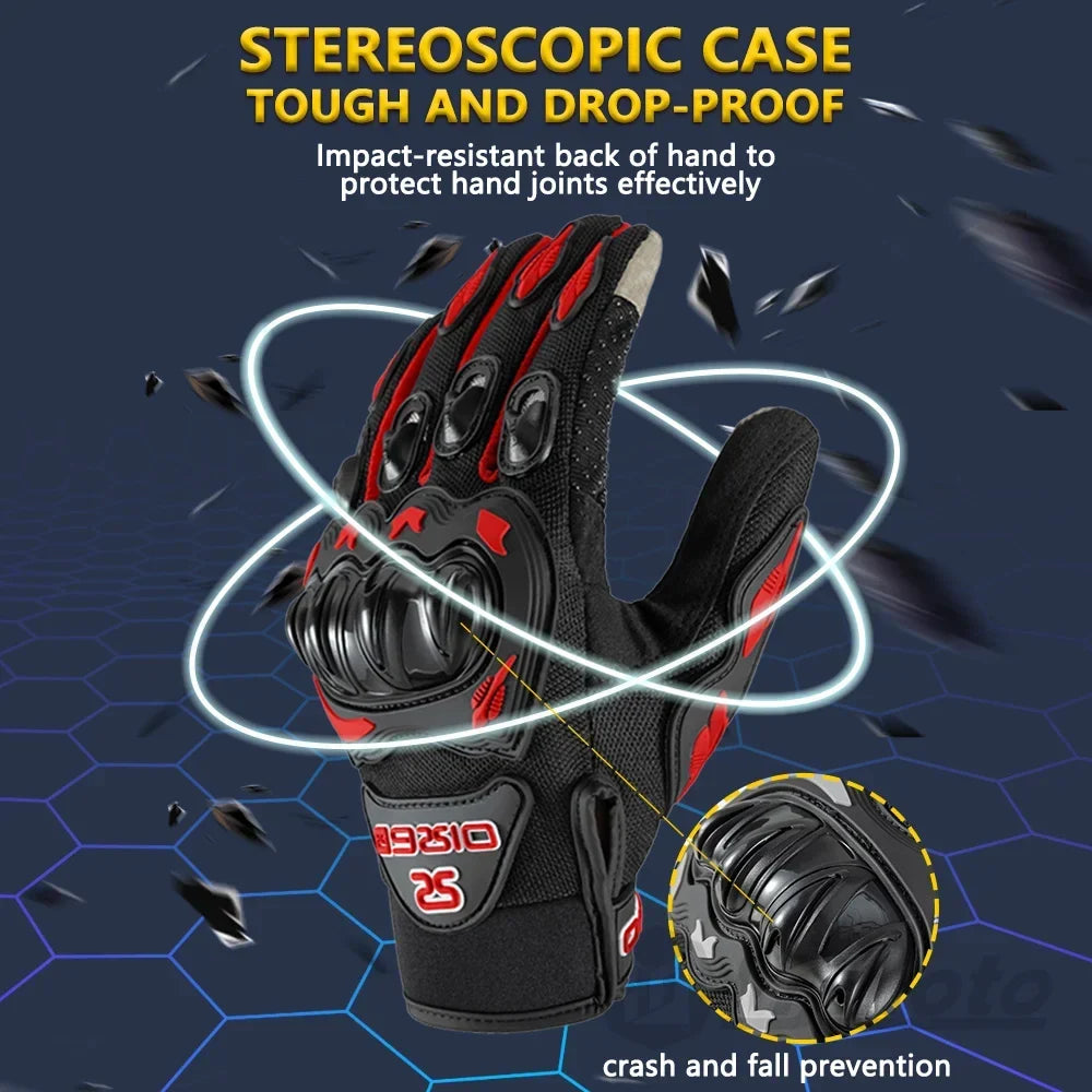 Breathable Full Finger Motorcycle Gloves