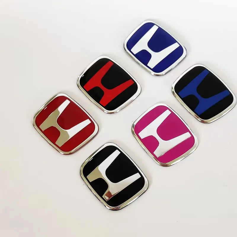 For Honda Civic Accord City H-Sticker Interior Modification CRV Jade Fit Acrylic Car Steering Wheel Emblem Odyssey Hybrid