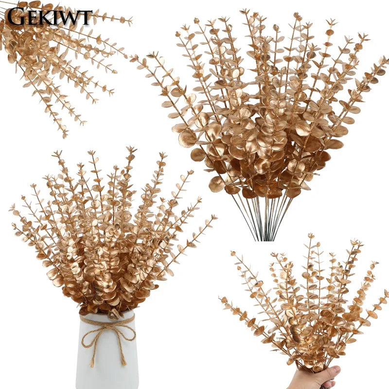 Artificial Eucalyptus Leaves Bouquet Nordic Home Fake Eucalyptus Leaf Wedding Christmas Faux Plants Home Festivals Decor