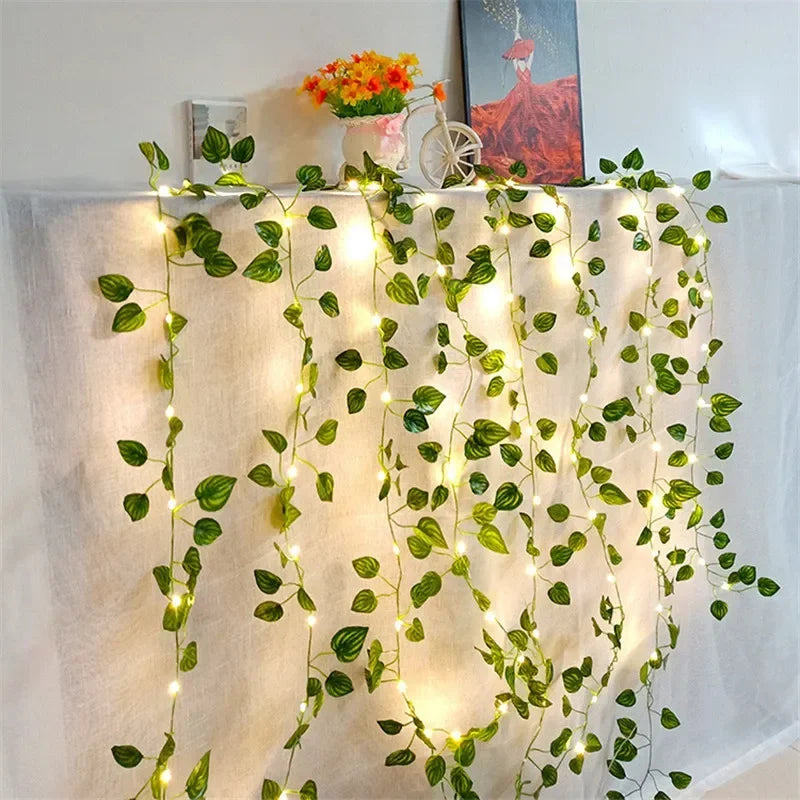 Green Leaf String Light Ivy Leaf Fairy Lights for Bedroom Party Festival Wedding  Birthday Christmas Valentine's Day Decor