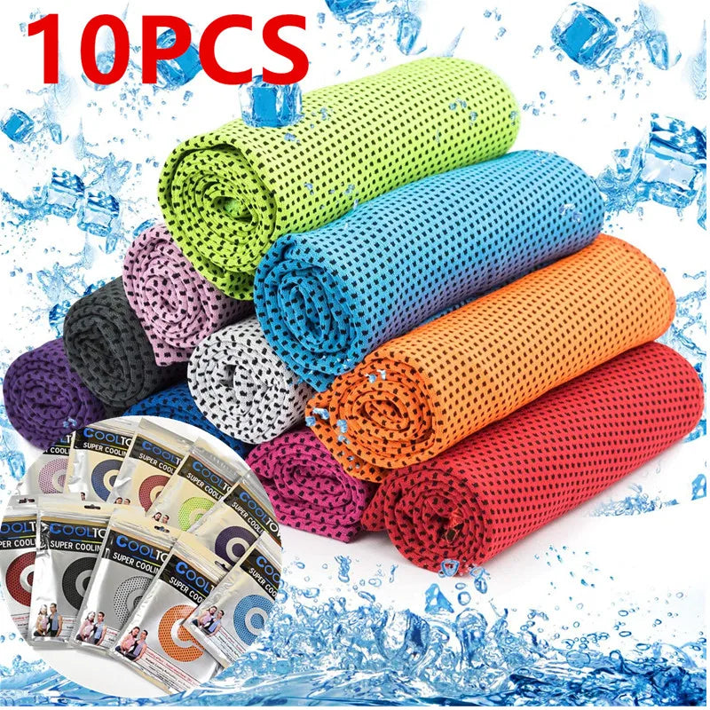 1/5/10PCS Dot Print Ice Cool Towel for Outdoor Fitness - Quick Drying Sweat-Absorbing Sports Towel With Cooling Sensation