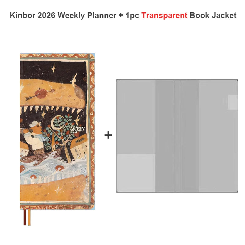 Newest Kinbor 2027 Notebook Agenda Weekly Planner 52g BaChuan Paper Pocket Journal Plan Book Travel Recording School Supplies