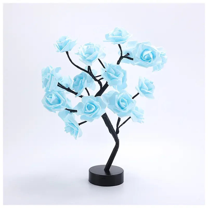 LED Rose Flower Table Lamp USB Christmas Tree Fairy Lights Night Lights Home Party Wedding Bedroom Decoration Mother's Day Gift