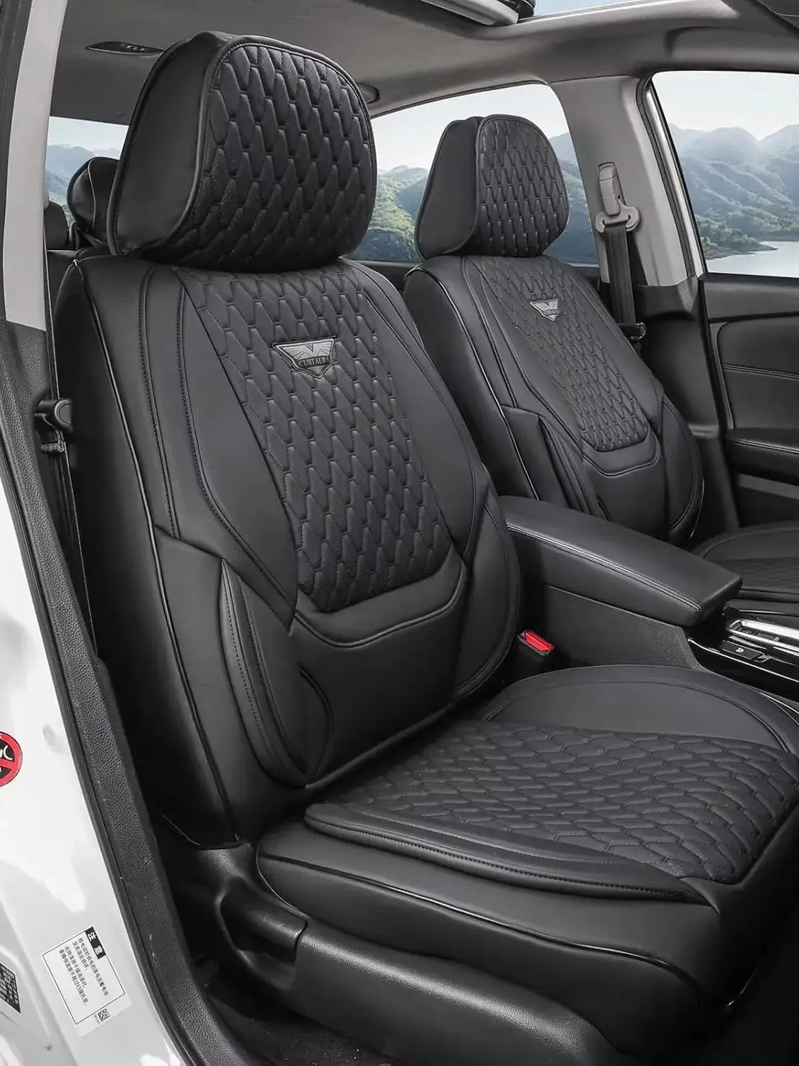 EKR Universal Car Seat Covers Full Set Waterproof Leather Auto Seat Protection All-Season Universal Fit Most Car Sedan SUV