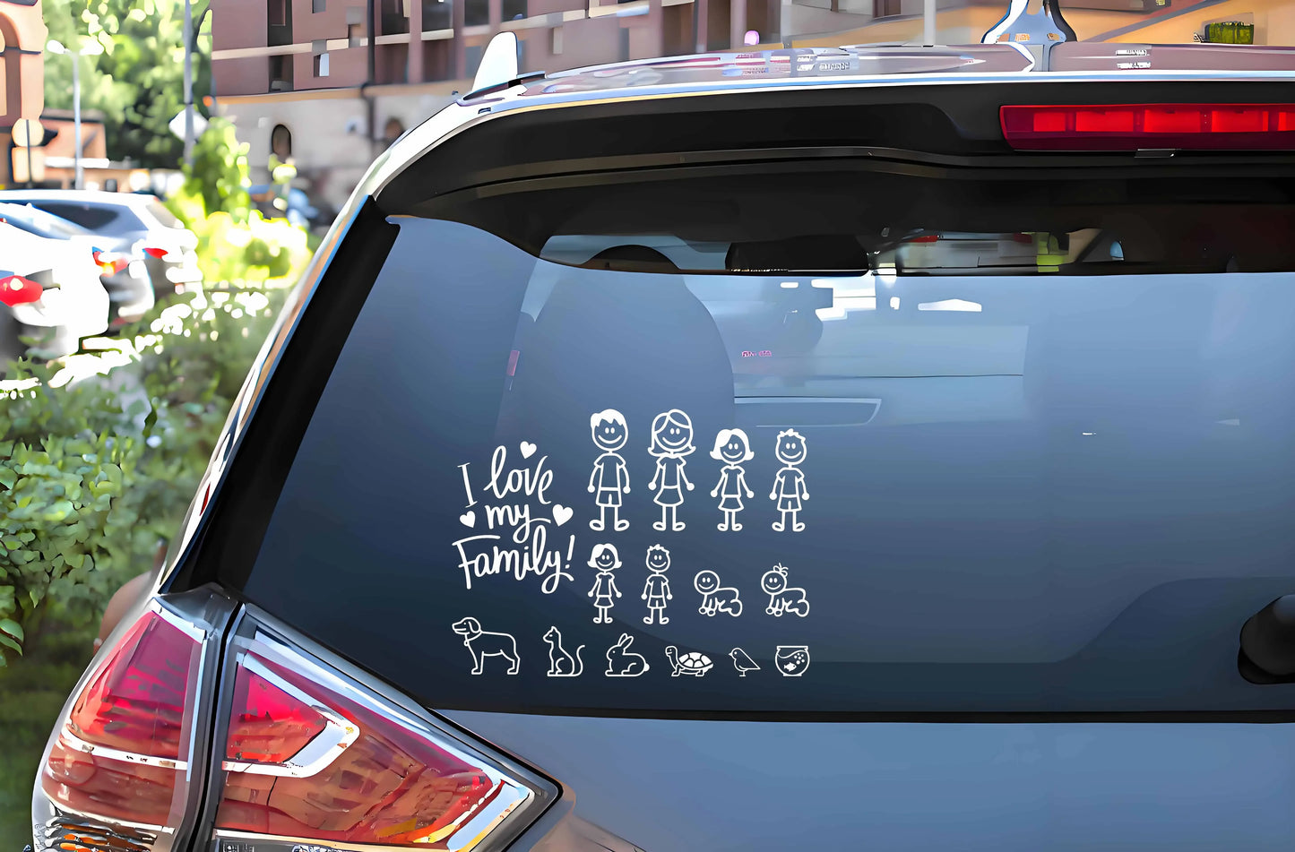 LYKX Interesting Family Automobiles Motorcycles Car Sticker Window Waterproof Sun Protection Decal PVC Decorative Goods