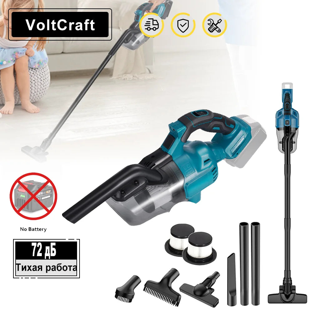  16000pa Cordless Electric Vacuum Cleaner Handheld Home Car Dual Use Dry/Wet Dust Carpet Cleaning Tool for Makita 18v Battery