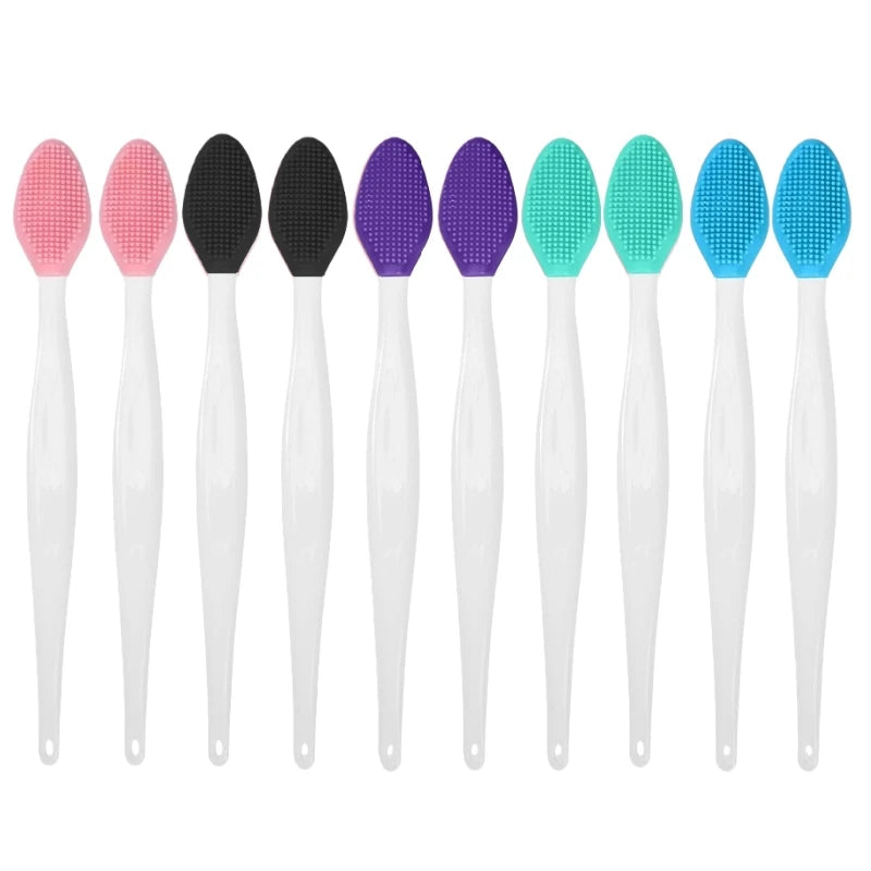 1/5/10Pcs Silicone Nose Cleansing Brush Exfoliating Massage Tools Facial Blackhead Removal Brushes Face Pore Deep Cleaning Wands