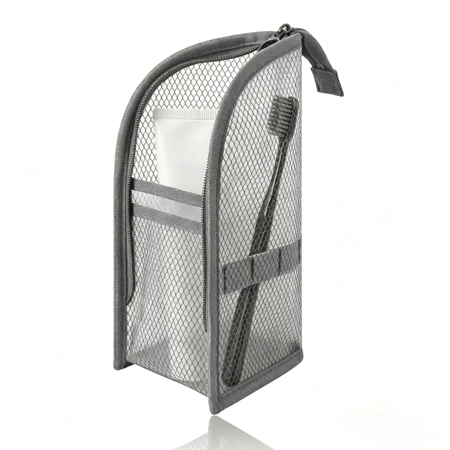 Standing Mesh Toiletry Bag Portable EVA Waterproof Travel Foldable Toothbrush Cosmetic Organizer Women Bathroom Storage Pouch