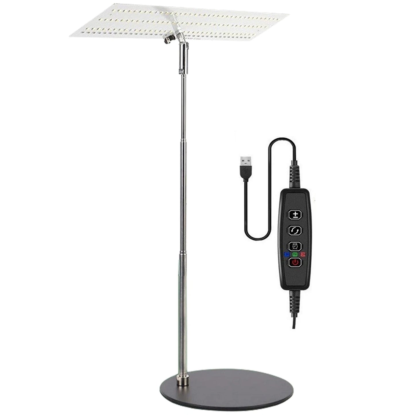 LED Standing Grow Lamp Height Adjustable Hydroponics Growing Light IP54 Waterproof Desktop Grow Lamp for Seedlings Indoor Plants