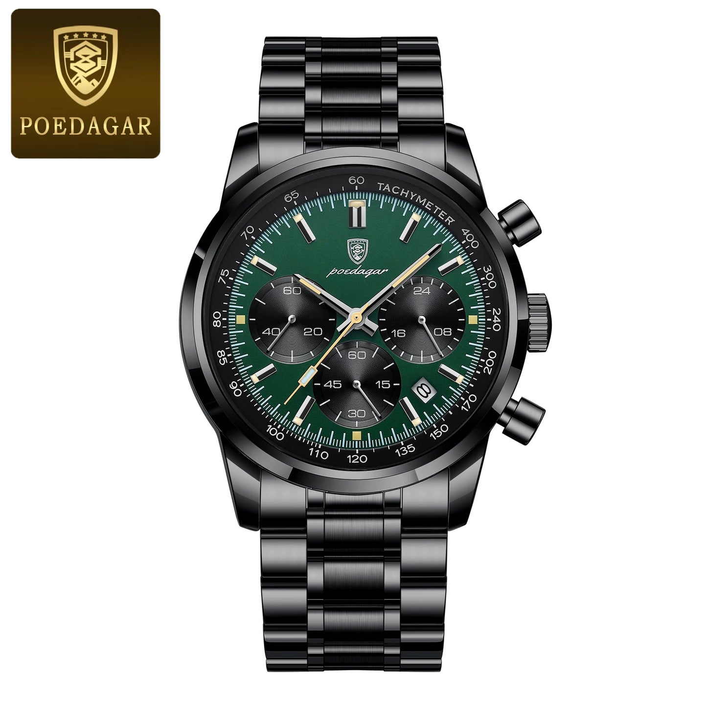 POEDAGAR Top Luxury Men Watch Waterproof Luminous Date Chronograph Fashion Men's Quartz Watch Stainless Steel Sports Man Watches