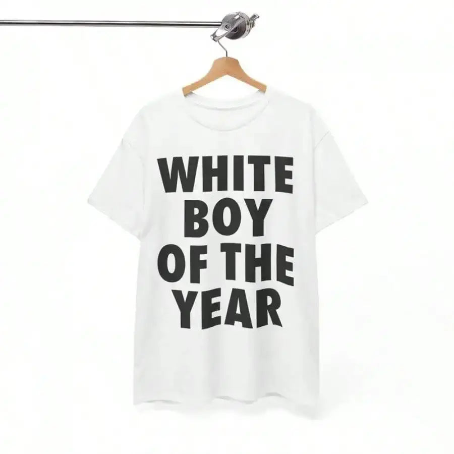 WHITE BOY OF THE YEAR T Shirts  Print Short Sleeve T-shirt Retro Casual Streetwear Vintage Tee Fashion Top Unisex
